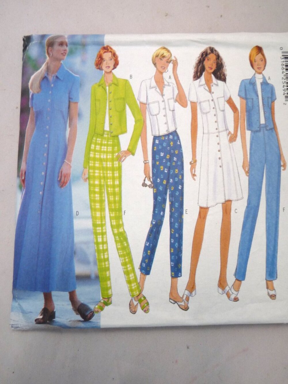 Butterick 5011 sewing pattern 12 14 16 sportswear dress jacket pants Fac folds